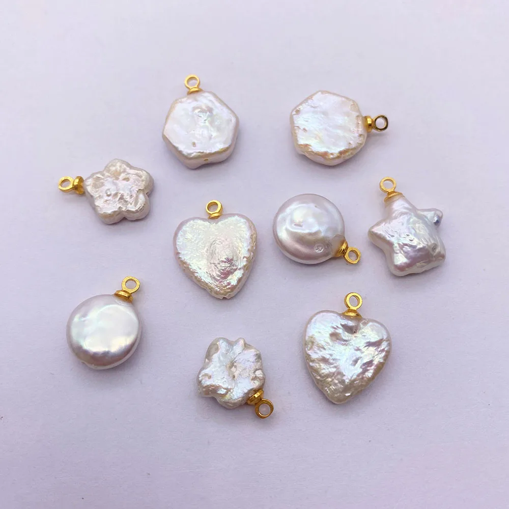 1 _ натуральный жемчуг белый кулон в форме сердца шестигранное ожерелье серьги