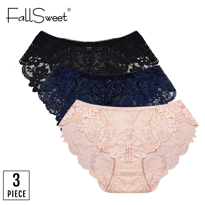 Ультратонкие женские трусики FallSweet белые розовые трусы больших размеров 4XL 3 шт. /