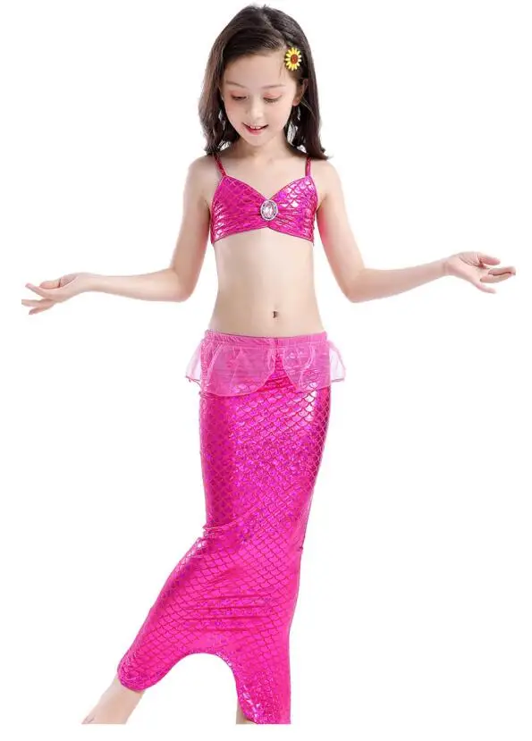 Комплект бикини из 3 предметов для девочек купальник с хвостом Русалочки