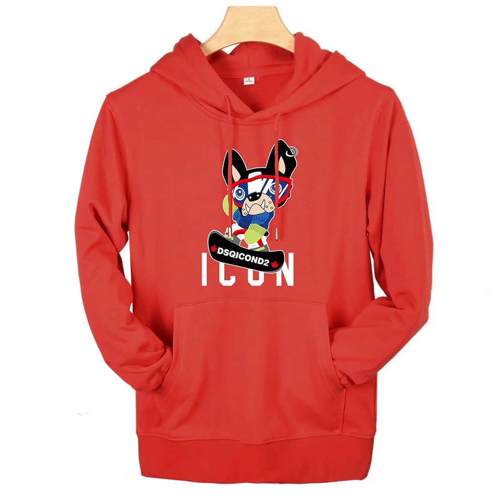

2020 winter style dsq2 brand Men's Hoodie 100% cotton casual long sleeve Unisex hoody warm ICON letter black Hoodie sweatshirt
