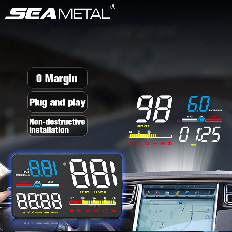 

Car Windshield Projector OBD2 HUD Display Universal Head Up Display LED Speedometer Overspeed Warning RPM Voltage Auto Goods