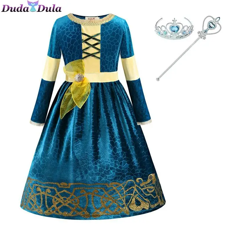 Рождественское детское платье Рапунцель София на шнуровке Для костюмированной