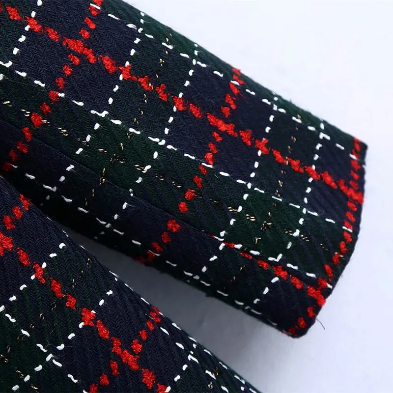 

Nice Women Oversize Plaid Blazer Coat New Spring Fashion Ladies Vintage Double Breasted Coats Female Elegant Loose Outwear
