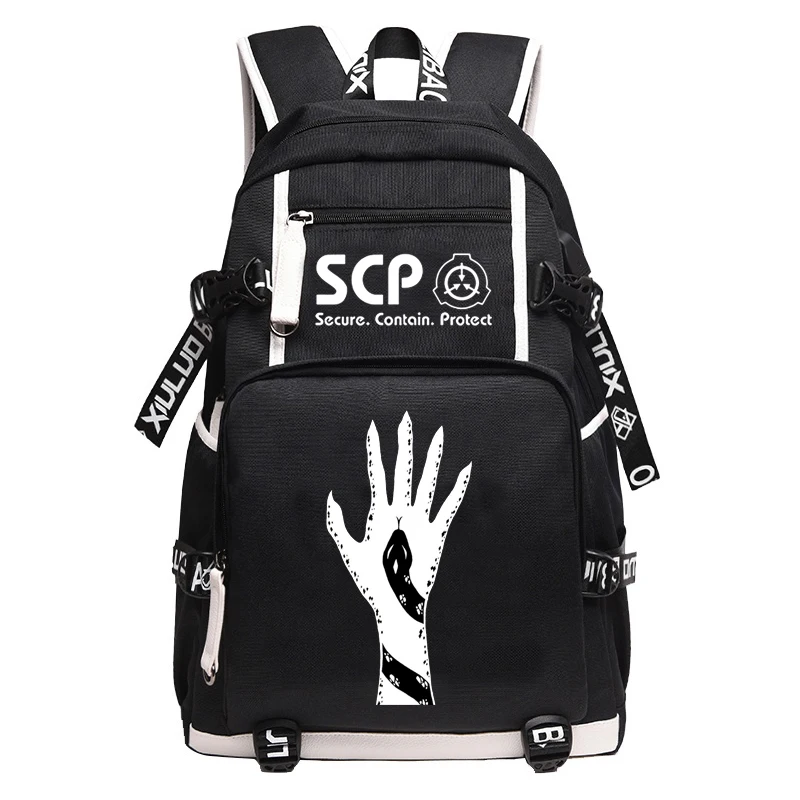 SCP тональный женский рюкзак с мультяшным принтом, холщовые школьные сумки для девочек-подростков, SCP дорожный рюкзак, USB рюкзак для ноутбука