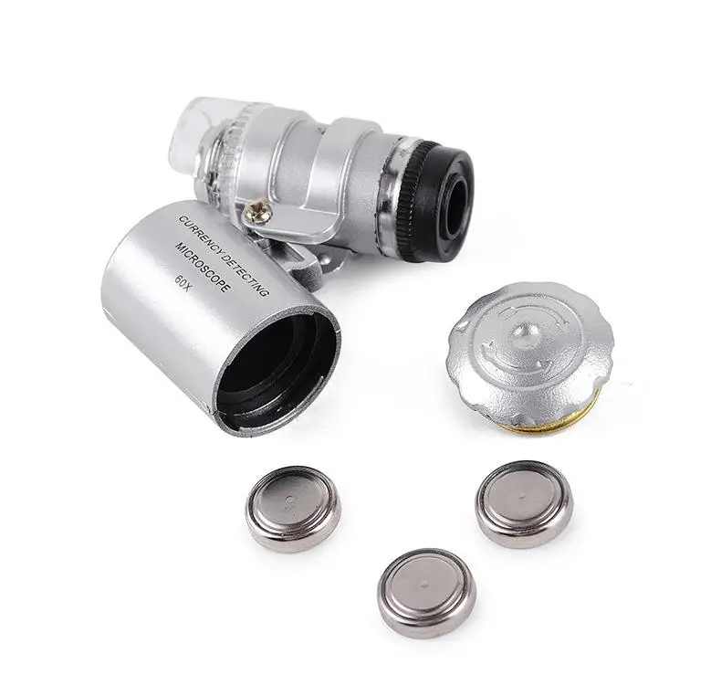 60X Mini Magnifying Loupe Jewelry Jewelers Pocket Magnifier Loop Eye Coins with Led Light 3.5*4*2cm | Инструменты