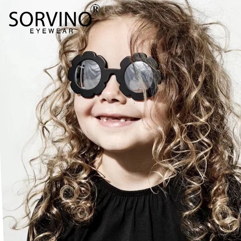 SORVINO/Винтажные детские солнцезащитные очки с круглым цветком Брендовые