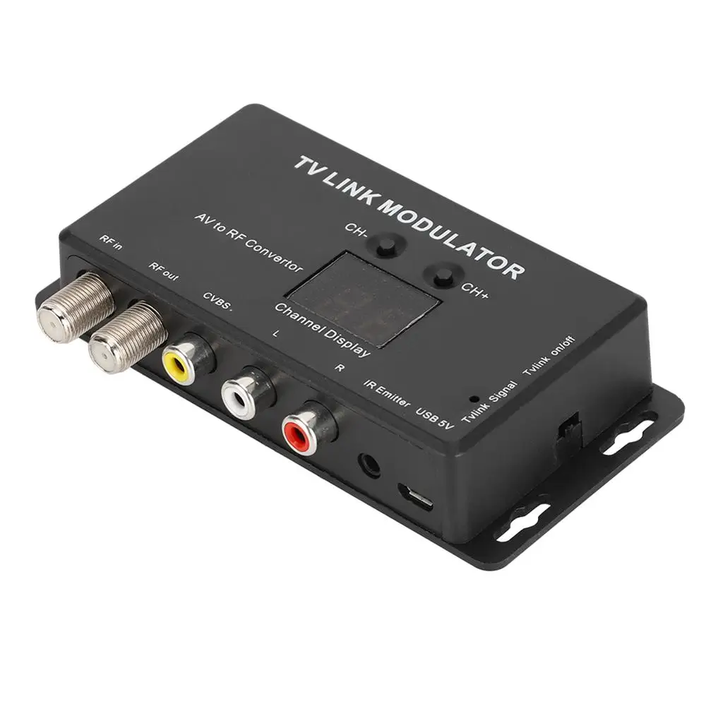 TM70 UHF ТВ LINK модулятор AV к RF преобразователь ИК расширитель с 21 канальным дисплеем