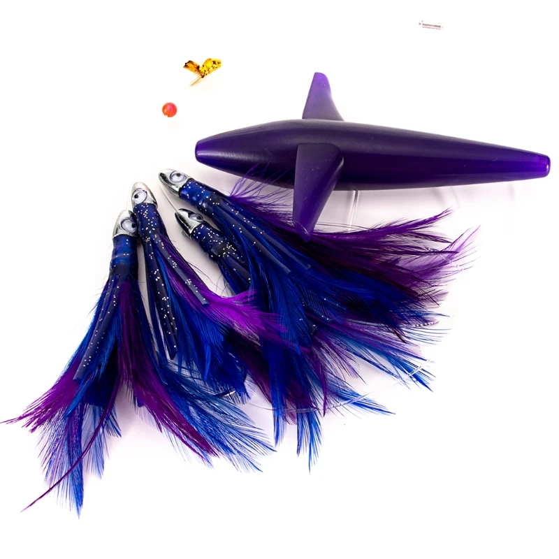 

Trolling Feather Tuna Lure Saltwater Skirt Tuna Artificial Bait with Steel Hook D2TC