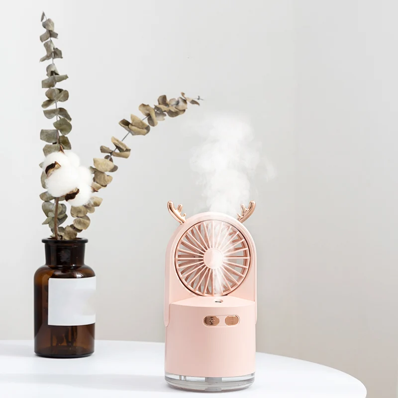 

HOT-Portable USB Fan with Air Diffuser Cooler Mini Fan Desk Desktop Fan Humidifier