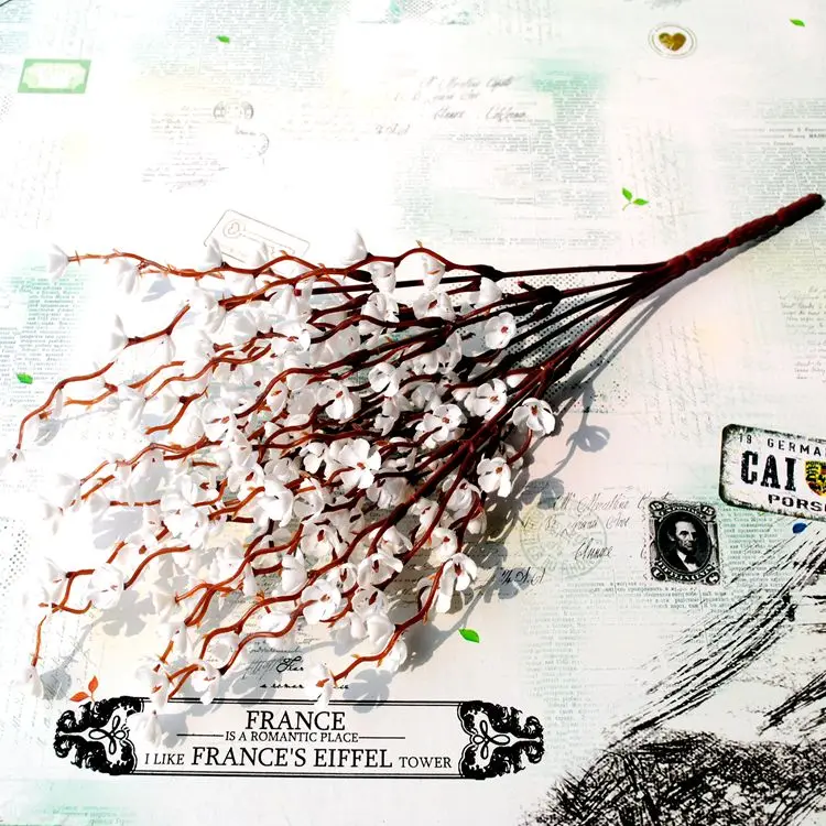 7 головок/партия Искусственные пластиковые цветы сливы в китайском стиле | Дом и