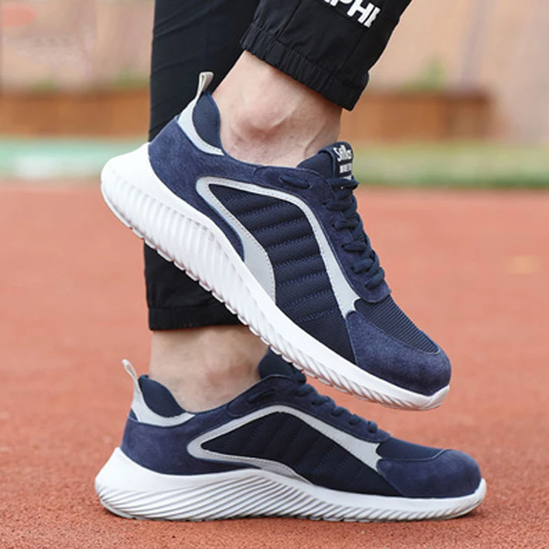 Летняя рабочая обувь со стальным носком защитная с защитой от проколов и мягкой