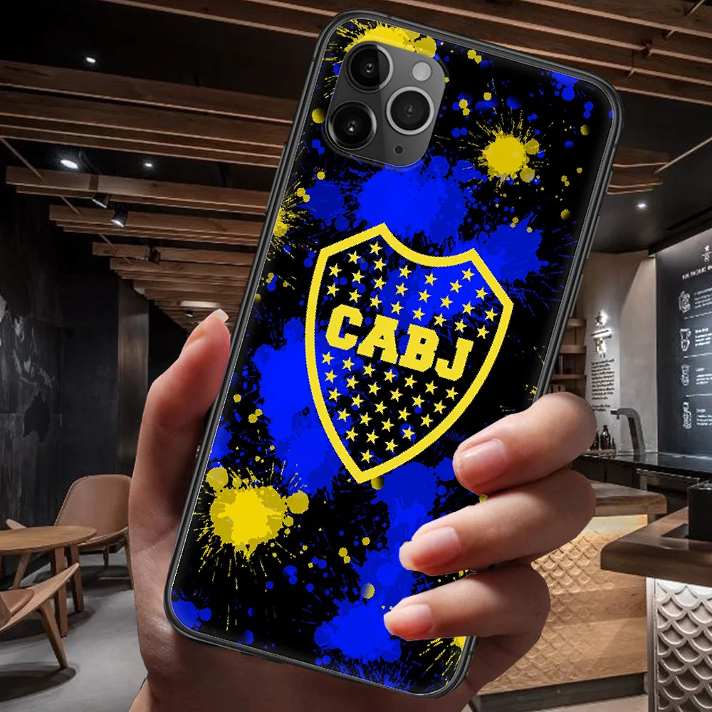

Boca Juniors Phone Case For Iphone 4 4s 5 5S SE 5C 6 6S 7 8 Plus X XS XR 11 12 Mini Pro Max 2020 black Hoesjes Soft Etui Luxury