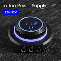 newest mini round led tattoo power supply with adaptor for coilrotary tattoo motor gun professional makeup machine pen supplies