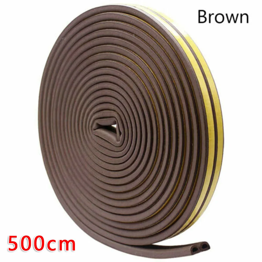 

9X6mm Casement Cabinet Door Sound Weather Proof Sealing Strip D Type 5 Meter Self-paste Door Window Sound Insulation Strip