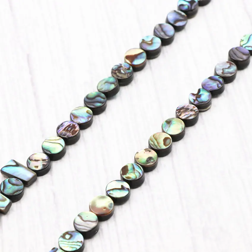 Новый Зеландский Абалон оболочки ожерелье со свисающими бусинами натуральный