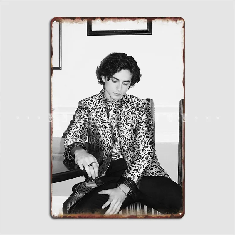 

Timothee Chalamet Metal Sign Cinema Living Room Club Bar Classic Plaques Tin Sign Poster