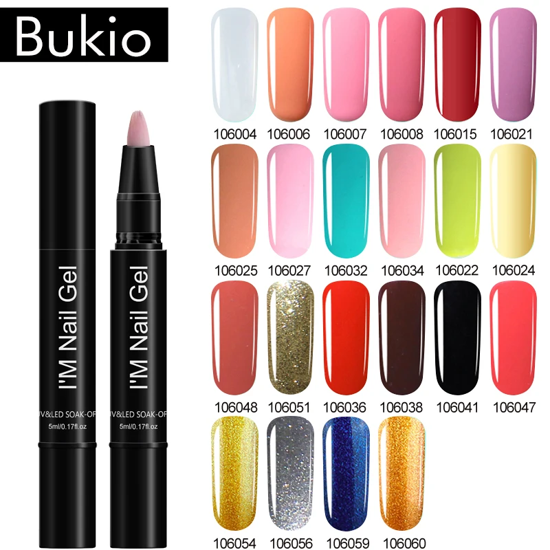 УФ Гель лак Bukio 3 в 1 лаки для ногтей эмалированные 22 цвета на выбор