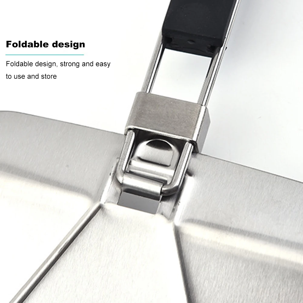 Лопатка для пиццы из нержавеющей стали антипригарная круглая разделочная доска