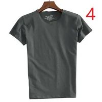mens short sleeve t shirt slim thin half sleeve t shirt youth couples round neck simple solid color cotton t shirt
