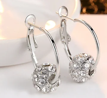 

UXN372 Glitter Earring 925 Sterling Silver Zirconia stone Female Engagement Jewelry