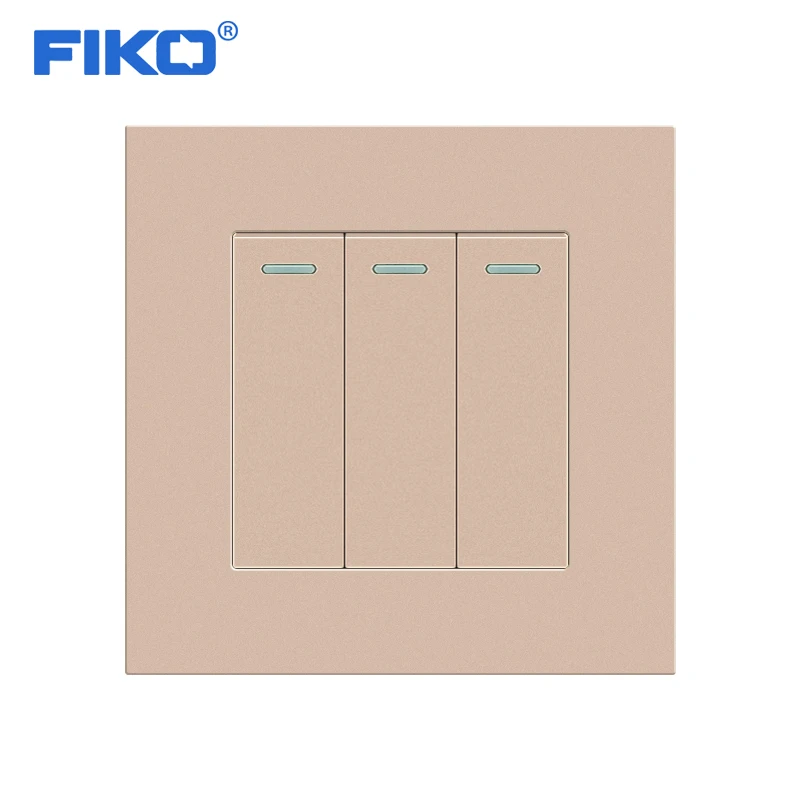 FIKO 1/2/3/4 Gang 2 Way Push Button Switch Panel Wall Interruptor Black PC Frame Light On/Off | Обустройство дома
