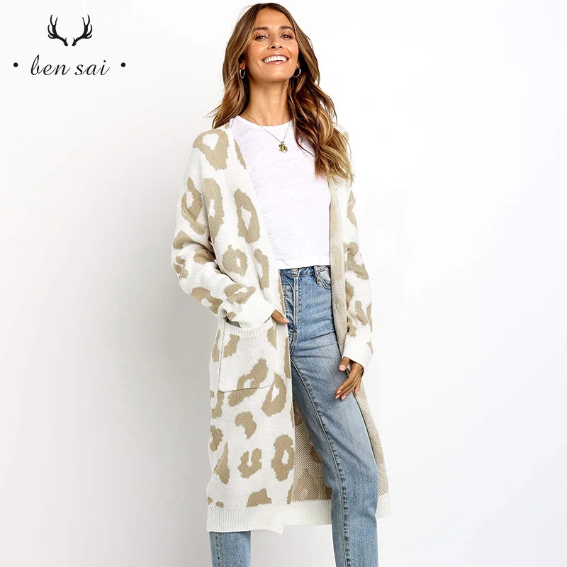 Женский модный вязаный кардиган Дамский Повседневный свитер с цветочным узором