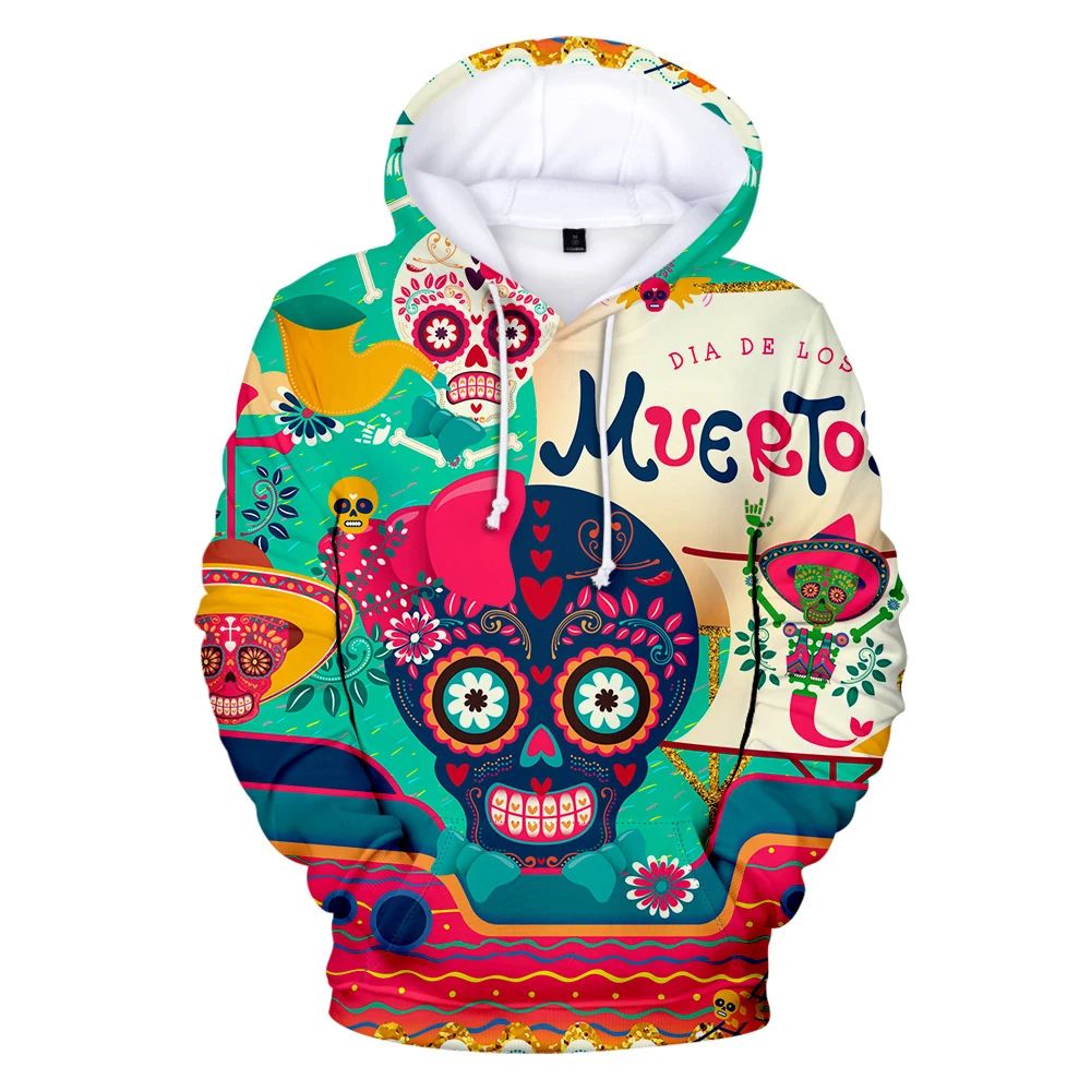 

2020 Day of the dead Hoodie 3D Long Sleeve Women Men's Hoodies Mexico Holiday Sweatshirts Unisex Streetwear Harajuku Clothes