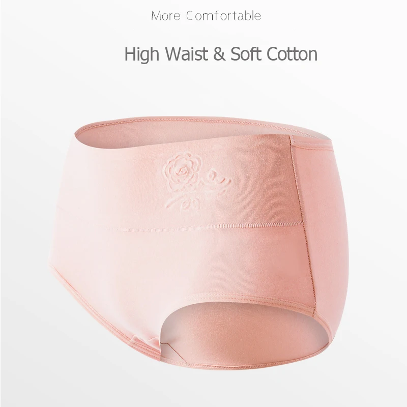 4 шт. женские хлопковые трусы с высокой талией|Женские трусики| |