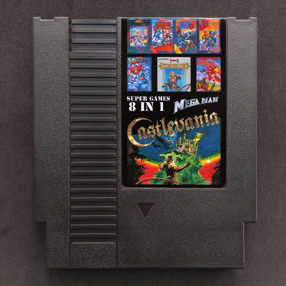 8 в 1 Mega man 2 3 4 5 6 Castlevania Новое поступление 72 Pin игровая карта региона бесплатно для