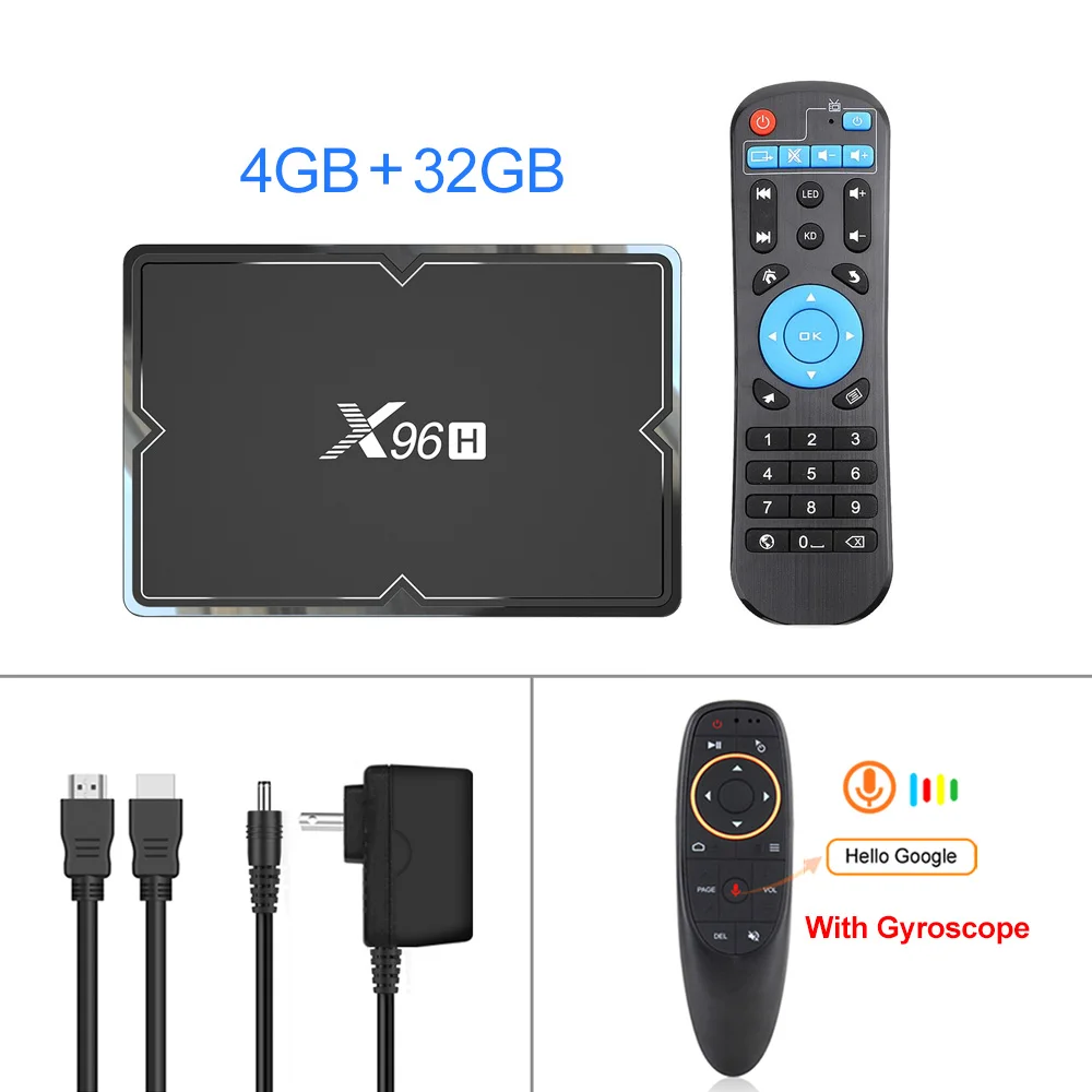 4G 32G G10 voice RC VONTAR X96H Смарт ТВ приставка X96 Мини Android 9,0 4 Гб 64 Гб 32 Гб Allwinner H603 wifi 1080P 4K Netflix Youtube 2 Гб 16 Гб телеприставка - Color: 4G 32G G10 voice RC