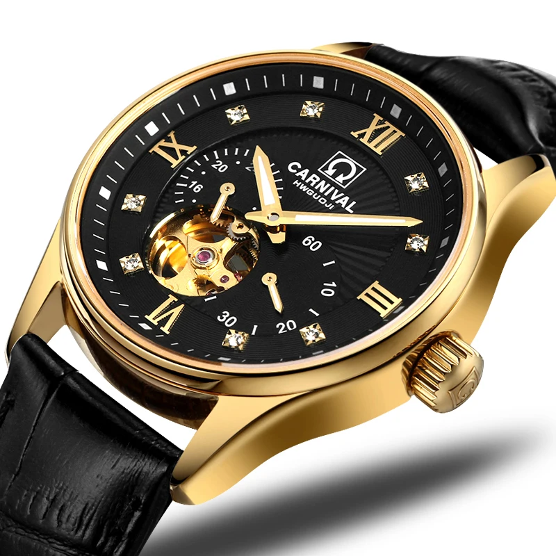

Japan MIYOTA Automatic Movement Watch Men Switzerland Carnival Brand Luxury Men Watches Sapphire hombre relogio clock C7612-6
