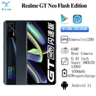 Смартфон Realme GT Neo Flash Edition 5G, 6,43 дюйма, FHD +, 120 Гц, Восьмиядерный процессор Super AMOLED, 1200 мА  ч, тройная камера 64 мп с ии