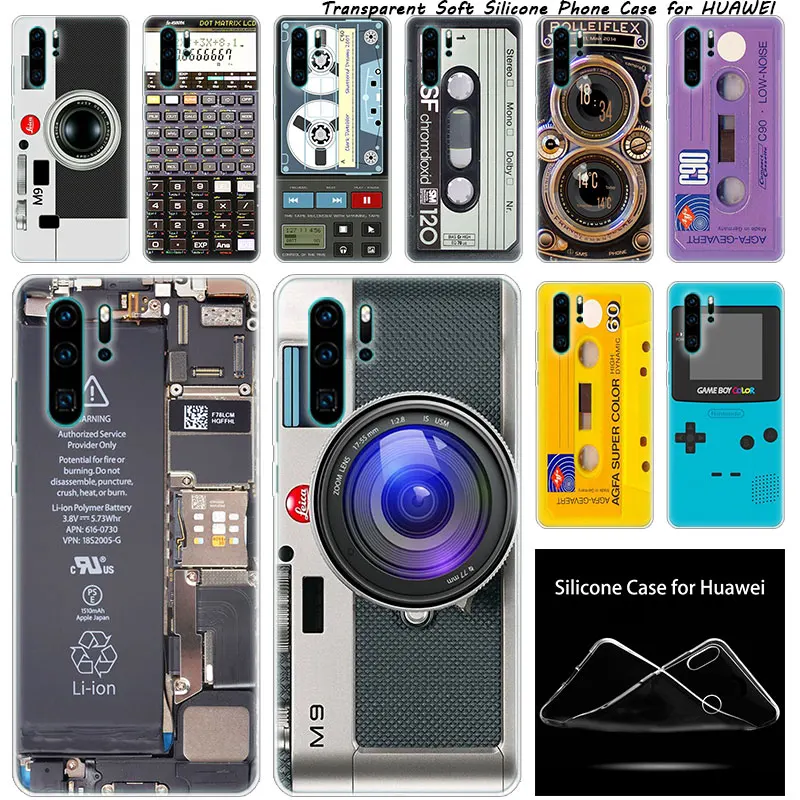 Силиконовый Ретро винтажный Кассетный чехол для камеры музыка Huawei NOVA 3 3i 5 5i P20 P30 Pro