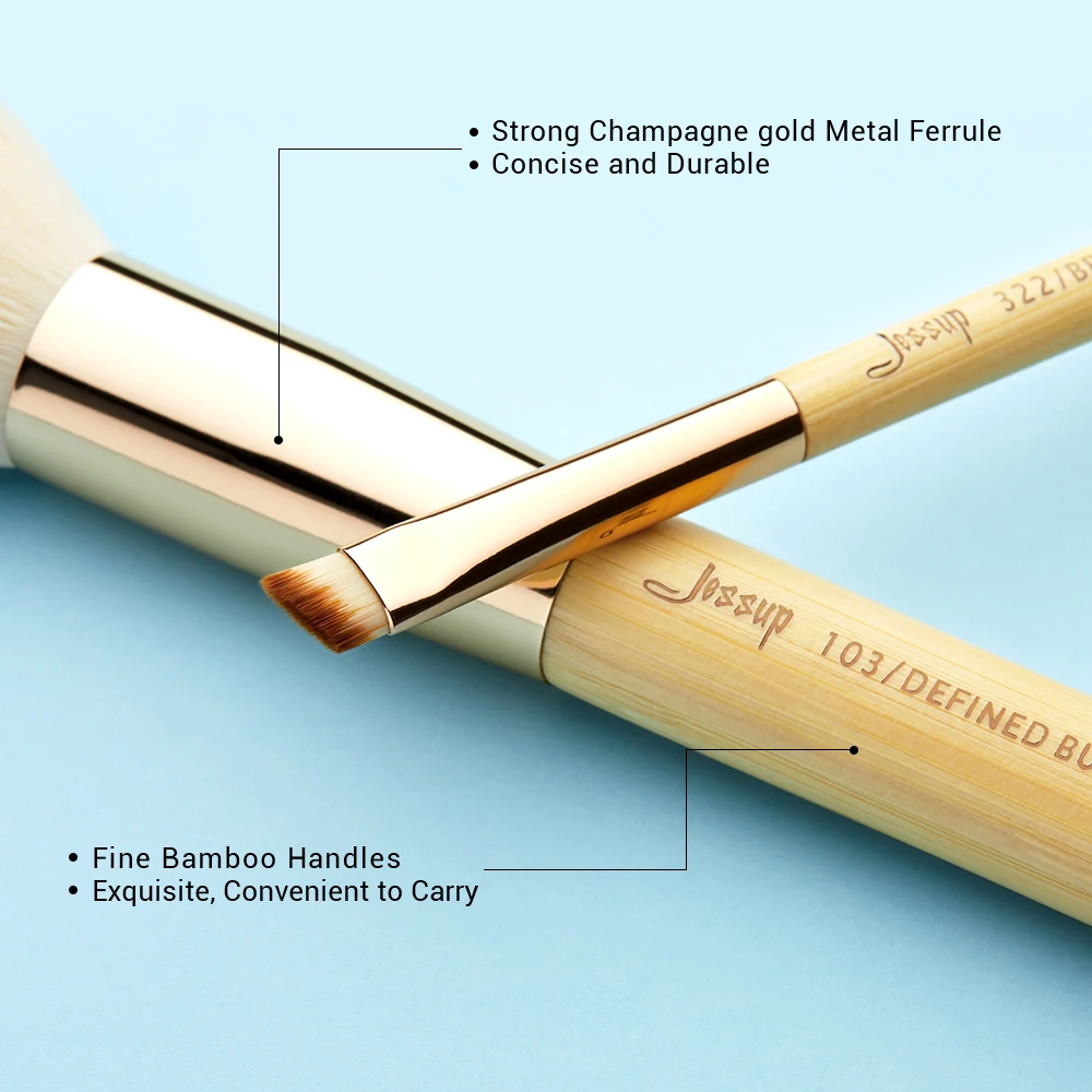 Jessup кисти 20 шт бамбуковые Профессиональные для макияжа набор кистей Набор Кисти