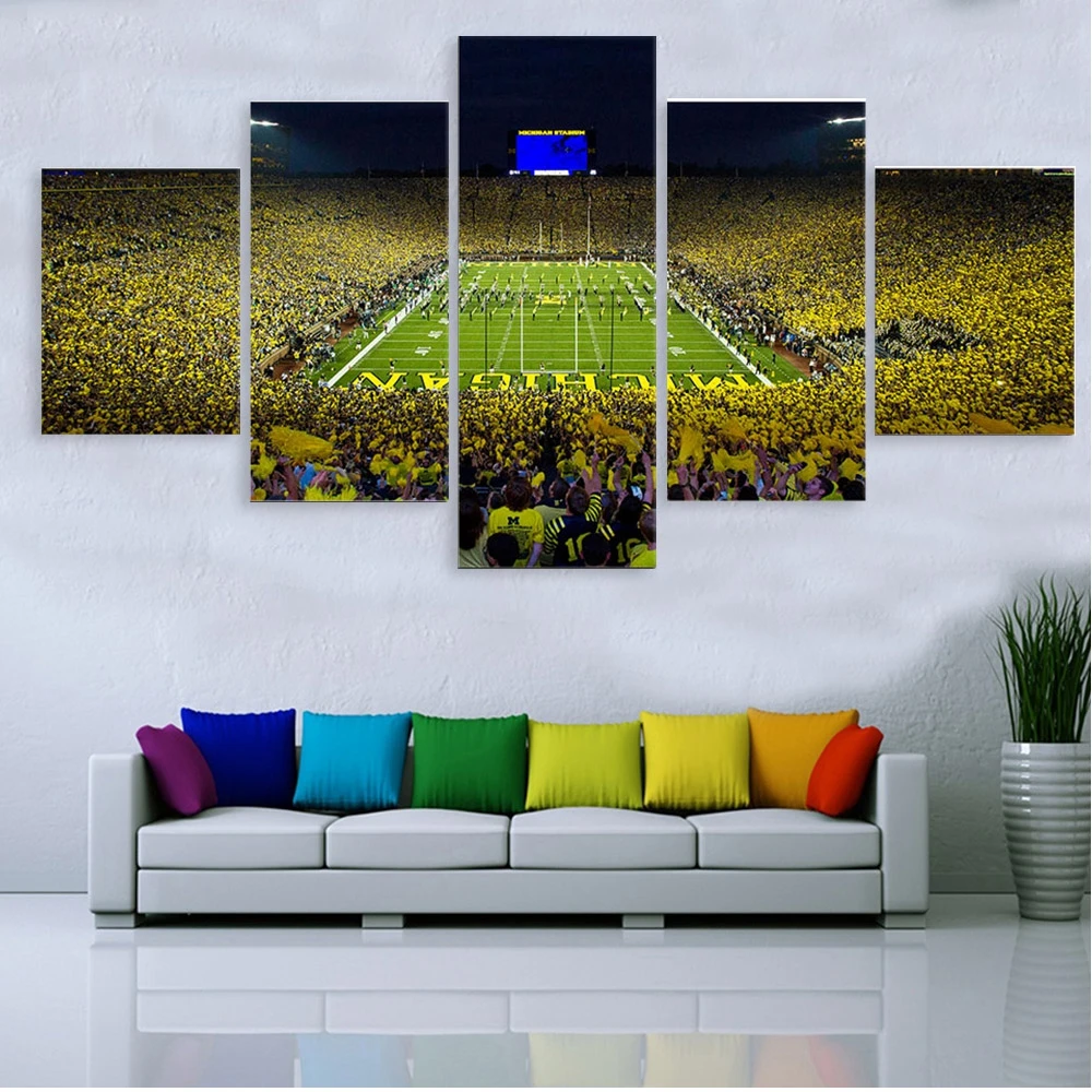 5 панелей Настенная картина с изображением футбольного большого дома стадиона