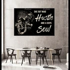 Татуировщик Татуировка сахарный череп ретро плакат женщина сумасшедшая шутка и душа настенные художественные принты домашний декор холст уникальный подарок