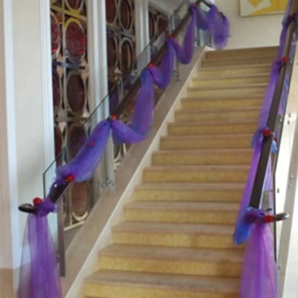 6 5 м прозрачный тюль рулон Марли Свадебная вечеринка для стула сделай сам шторы