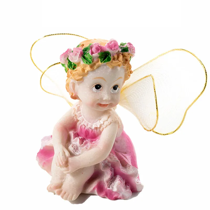 Милый сказочными цветами ангелы орнамент миниатюры Смола бонсай Террариум