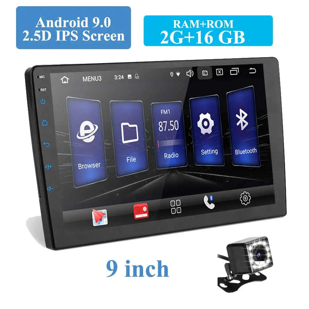 9 android 9 cam Android 9 gps навигация Авторадио 2+ 16 Гб мультимедийный плеер Bluetooth DSP FM AM 3g wifi OBD2 Универсальный 2Din автомобильный Радио для ford - Цвет: 9 android 9 cam