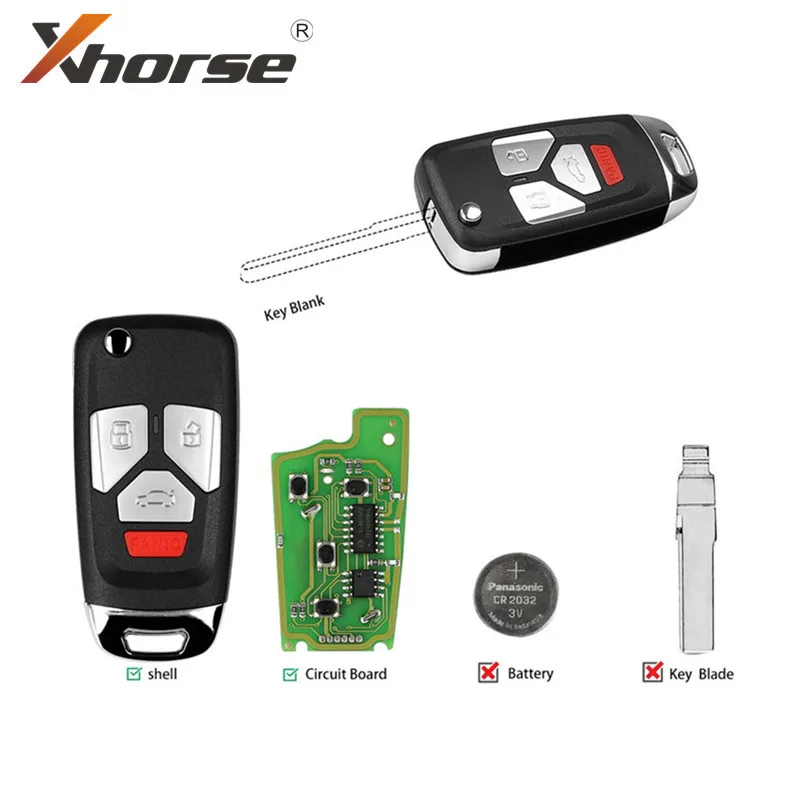 Универсальный пульт дистанционного управления Xhorse XKAU02EN VVDI проводной ключ для AUDI