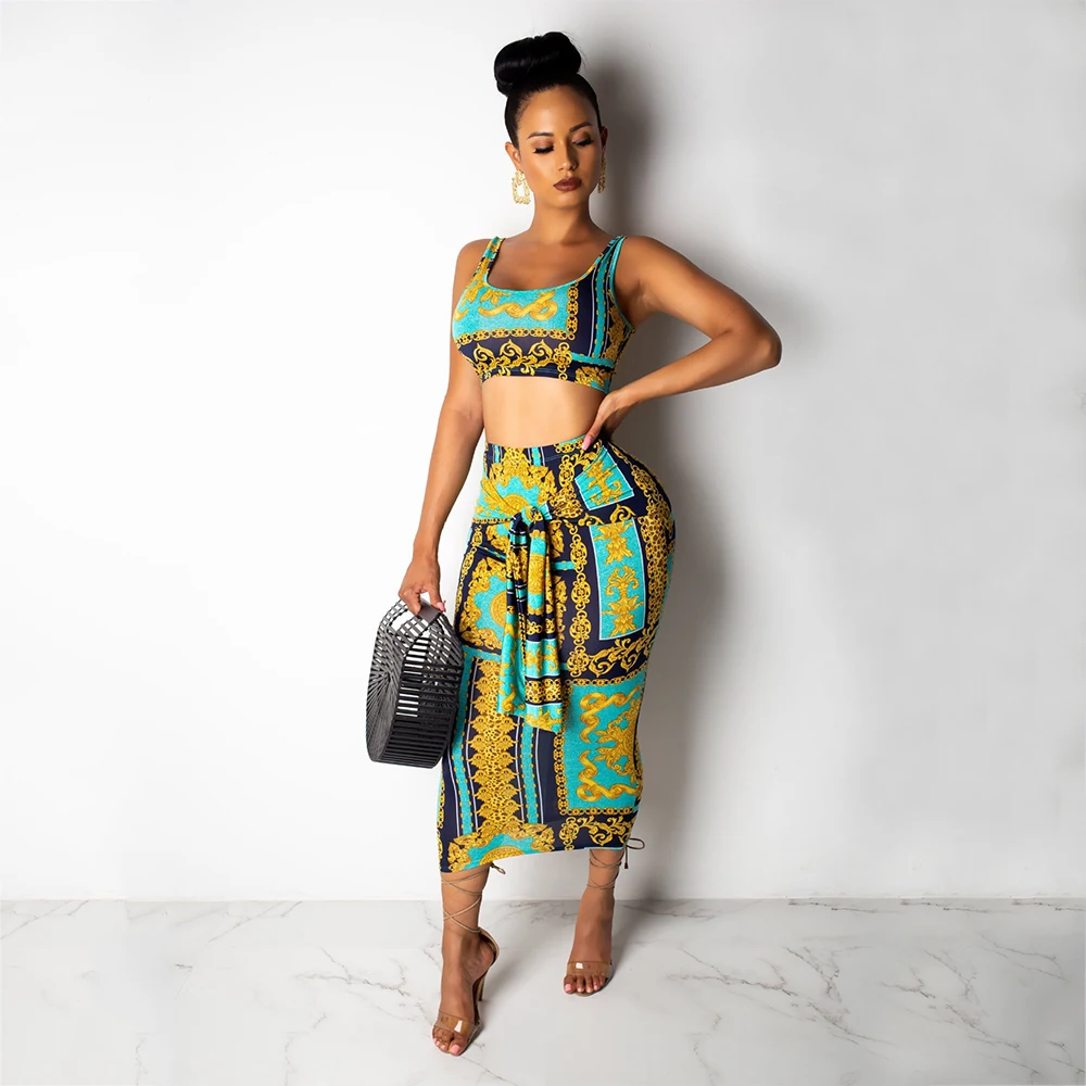 Женское платье с открытой спиной винтажным принтом без рукавов и завышенной