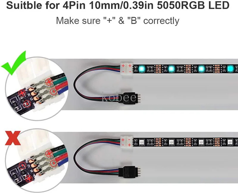 5 шт. 4PIN кабель платы провода до 4 Pin переходник с внутренней резьбой 10 мм 5050 3528 RGB