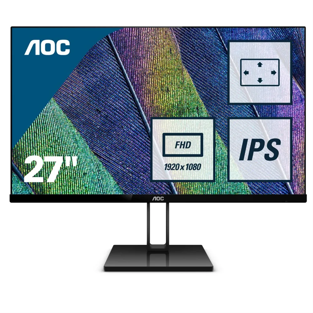 AOC Value-line 27V2Q 68.6 cm (27&ampquot) 1920 x 1080 pixels Full HD LED 5 ms Black | LCD Monitors