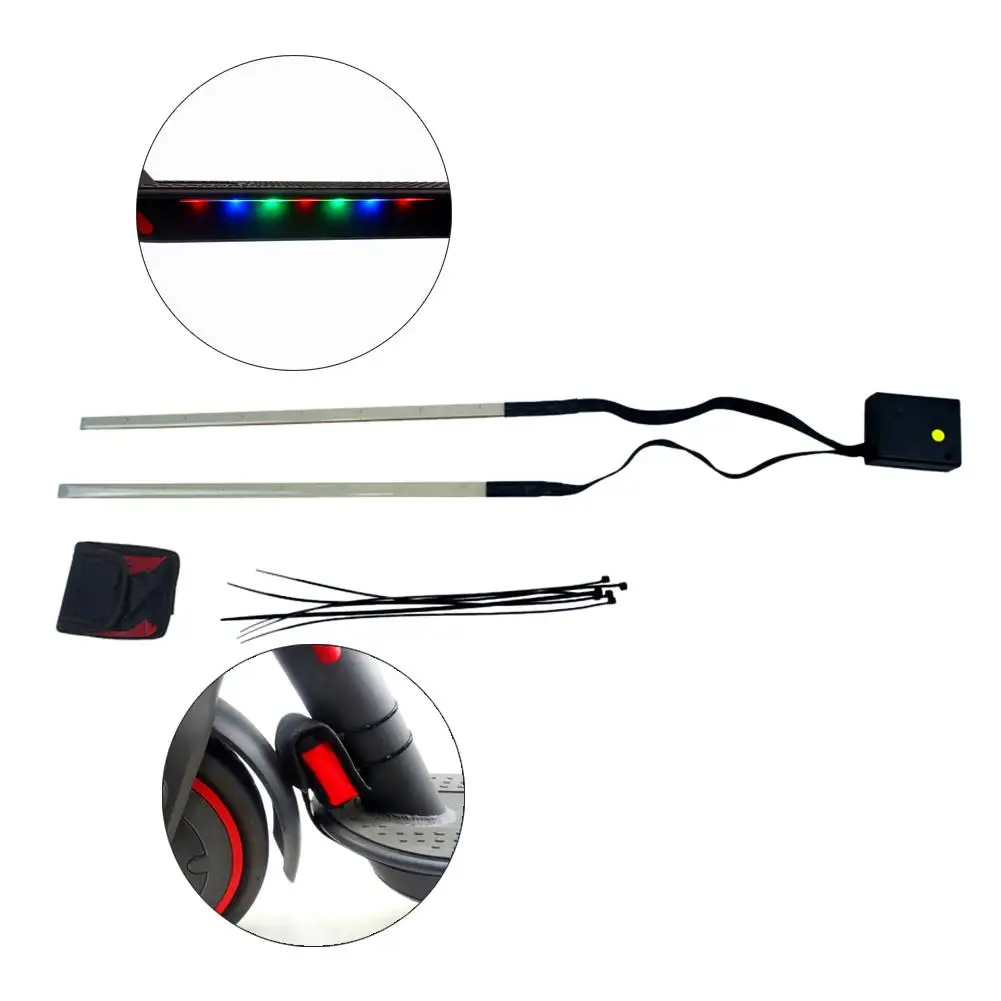 Warning LED Strip Flashlight Bar Lamp for Xiaomi Mijia M365 Electric Scooter Skateboard Night Cycling Safety Decorative Light | Спорт и
