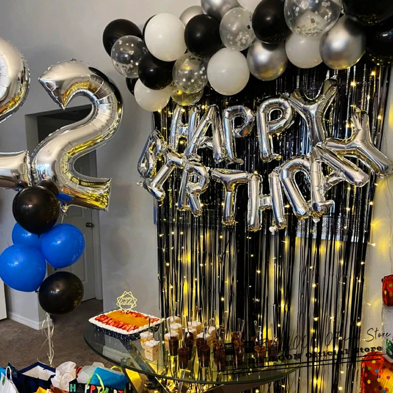 День Рождения Воздушные Шары Розовое Золото С Днем Фольга Воздушный Шар Набор