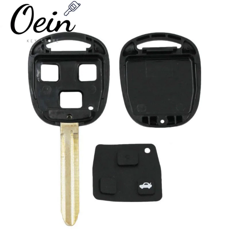 Чехол для автомобильного ключа с 3 кнопками и резиновой подкладкой Toyota YARIS HIACE COROLLA