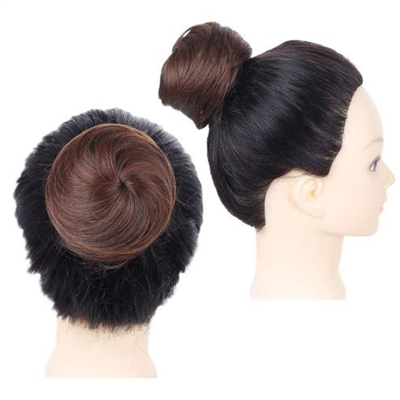 

Fashion 9cm Diam Women High Temperature Fiber Girls Brown Blonde Bun Hair Chignon Synthetic Donut Roller Hairpieces