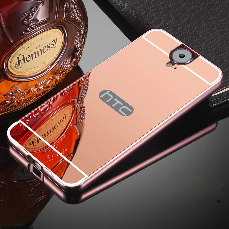 Роскошный зеркальный чехол для HTC One E9 Plus + жесткий алюминиевый металлический