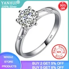 Скидка 95%! Роскошное женское кольцо с алмазным камнем 1,0 карата с сертификатом, обручальное кольцо из настоящего серебра 925 пробы, обручальные кольца для женщин