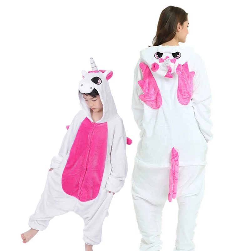 Пижама-кигуруми в виде животных единорога ститча пижама для семьи паука летучая
